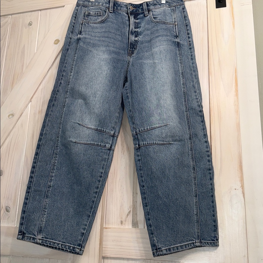 NWT 12th Tribe Style for the Global Soul Barrel Jeans 32 classic blue like FP
